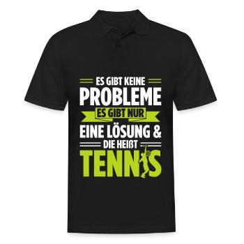 Es Gibt Keine Probleme Es Gibt Nur Eine Lösung Ten - Männer Poloshirt - Schwarz - Vorne - Kai (181cm)