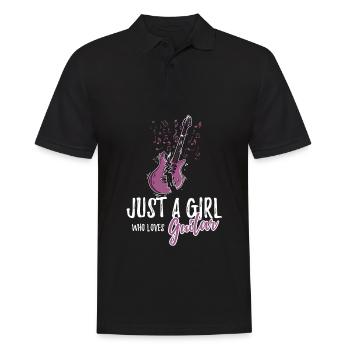 Just A Girl Who Loves Guitar Electric Guitarist - Men's Polo Shirt - black - Front - Kai (181cm)