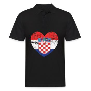 Kroatien Hrvatska Kroate Kroatin Kroatisch Kroaten - Männer Poloshirt - Schwarz - Vorne - Kai (181cm)