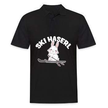 Skihase Skihaserl Mädchen Skifahrerin Skiparty - Männer Poloshirt - Schwarz - Vorne - Kai (181cm)