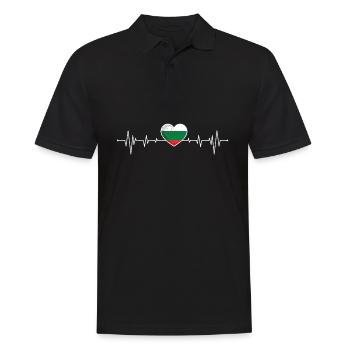 Bulgarie Drapeau Bulgare Bulgarin Herzschlag - Polo Homme - noir - Devant - Kai (181cm)