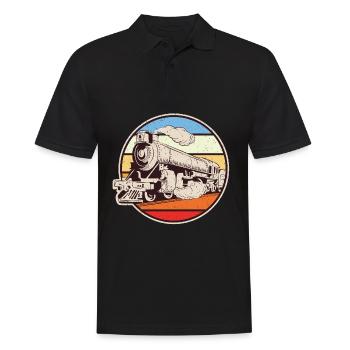 Zug Dampflok Schnarchen Modelleisenbahn Vintage - Männer Poloshirt - Schwarz - Vorne - Kai (181cm)
