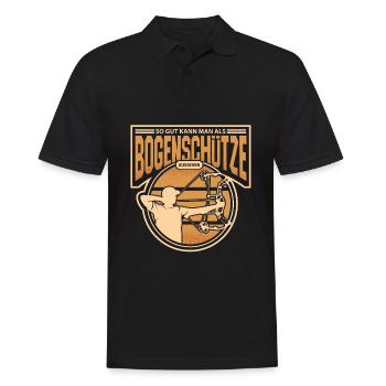 Bogenschütze Bogenschießen Compoundbogen Bögen - Männer Poloshirt - Schwarz - Vorne - Kai (181cm)