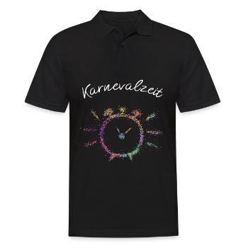 11.11 Kölner Karneval 5. Jahreszeit Karnevalzeit - Männer Poloshirt - Schwarz - Vorne - Kai (181cm)