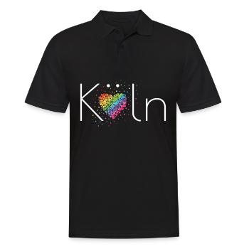 Köln LGBTQ Community Pride CSD Bisexuell Homo - Männer Poloshirt - Schwarz - Vorne - Kai (181cm)
