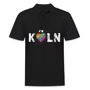 Köln LGBTQ Community Pride Regenbogenfahne Queer - Männer Poloshirt - Schwarz - Vorne - Kai (181cm)