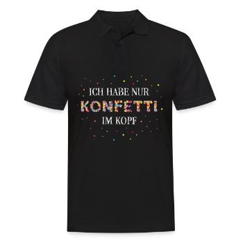 Konfetti im Kopf Karneval Fasching Rosenmontag - Männer Poloshirt - Schwarz - Vorne - Kai (181cm)