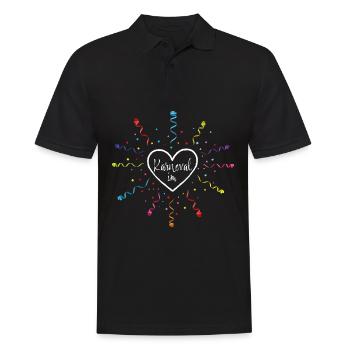 Karneval im Herz Fasching Konfetti Köln Närrin - Männer Poloshirt - Schwarz - Vorne - Kai (181cm)