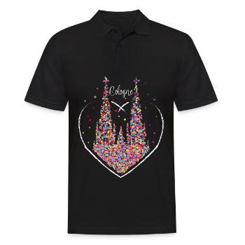 Cologne Kölner Dom Karneval Konfetti Kostümersatz - Männer Poloshirt - Schwarz - Vorne - Kai (181cm)