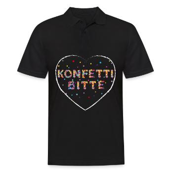 Konfetti Bitte Karneval Fasnacht Kölle Alaaf - Männer Poloshirt - Schwarz - Vorne - Kai (181cm)
