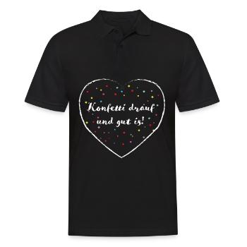 Konfetti Karneval Fasching 5. Jahreszeit Geschenk - Männer Poloshirt - Schwarz - Vorne - Kai (181cm)