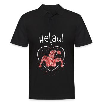 Helau Rot Weiss Karneval Fasching Konfetti - Männer Poloshirt - Schwarz - Vorne - Kai (181cm)