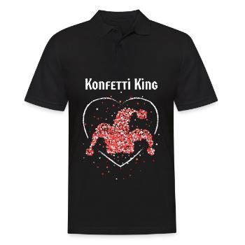 Konfetti Kölner Rot Weiss Karneval Fasching Narr - Männer Poloshirt - Schwarz - Vorne - Kai (181cm)