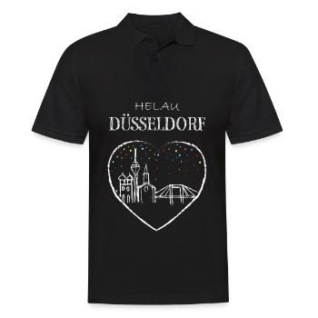Skyline Düsseldorf Karneval Helau Fasching Jeck - Männer Poloshirt - Schwarz - Vorne - Kai (181cm)