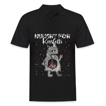 Konfetti Monster Karneval Fasnacht 5. Jahreszeit - Männer Poloshirt - Schwarz - Vorne - Kai (181cm)