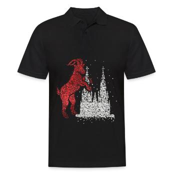 Kölner Dom Köln Rot Weiß Kölle Karneval Konfetti - Männer Poloshirt - Schwarz - Vorne - Kai (181cm)