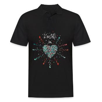 Konfetti im Herzen Karneval Fasching Konfetti - Männer Poloshirt - Schwarz - Vorne - Kai (181cm)