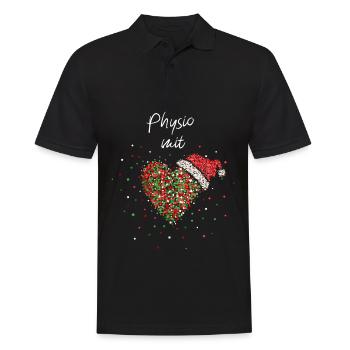 Physio-Therapie mit Herz Physio Weihnachtsfeier - Männer Poloshirt - Schwarz - Vorne - Kai (181cm)