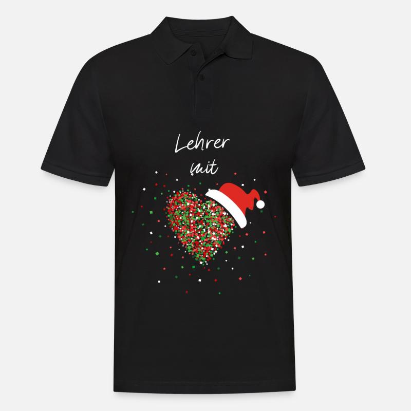 Lehrer mit Herz Klassenlehrer Wichtelgeschenk - Männer Poloshirt - Schwarz
