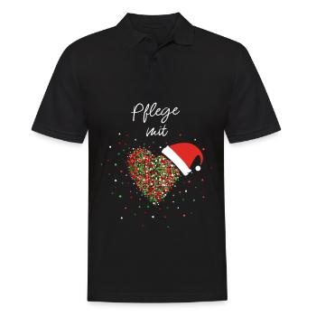 Pflegerin Mit Herz Pflege Weihnachtsoutfit X-Mas - Männer Poloshirt - Schwarz - Vorne - Kai (181cm)