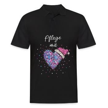 Pflegerin Mit Herz Pflege Weihnachtszeit Advent - Männer Poloshirt - Schwarz - Vorne - Kai (181cm)