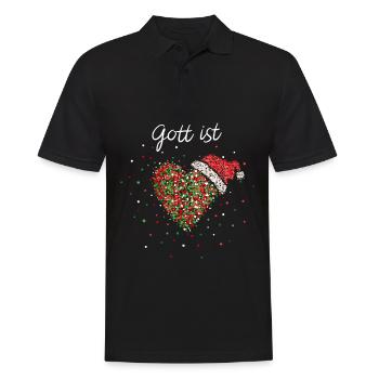 Gott ist Liebe Christ Weihnachtsfeier Wichteln - Männer Poloshirt - Schwarz - Vorne - Kai (181cm)