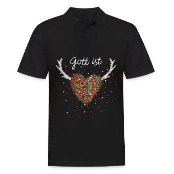 Gott ist Liebe Jesus Glaube Weihnachtszeit Advent - Männer Poloshirt - Schwarz - Vorne - Kai (181cm)