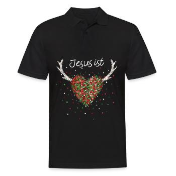 Jesus ist Liebe Christliches Geschenk Kirche X-Mas - Männer Poloshirt - Schwarz - Vorne - Kai (181cm)