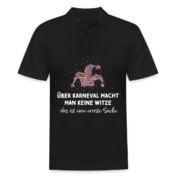 Karneval Narrenkappe Konfetti 5. Jahreszeit Narren - Männer Poloshirt - Schwarz - Vorne - Kai (181cm)