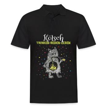Kölsch Köln Kölle Colonia Karneval Fasching Jecken - Männer Poloshirt - Schwarz - Vorne - Kai (181cm)