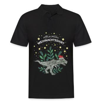 Trex Tyrannosaurus Christmas Heiligabend XMas - Männer Poloshirt - Schwarz - Vorne - Kai (181cm)