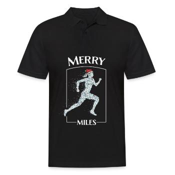 Jogging Joggers Running Santa Claus Hat Christmas Time - Men's Polo Shirt - black - Front - Kai (181cm)