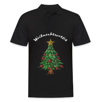 Weihnachtsoutfit Weihnachtsbaum Christbaum - Männer Poloshirt - Schwarz - Vorne - Kai (181cm)