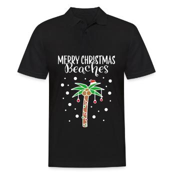 Merry Christmas Christmas Outfit Palm Beach Sea - Men's Polo Shirt - black - Front - Kai (181cm)