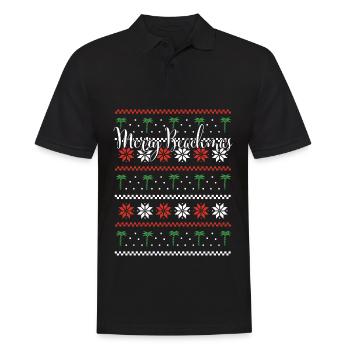 Merry Beachmas Palm Beach Nordic Patterns - Men's Polo Shirt - black - Front - Kai (181cm)
