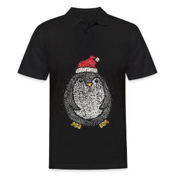 Pinguin Weihnachtsoutfit Nikolausmütze Ugly Xmas - Männer Poloshirt - Schwarz - Vorne - Kai (181cm)