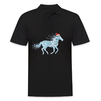Horse Ponies Horse Girl Christmas Outfit Noël - Polo Homme - noir - Devant - Kai (181cm)