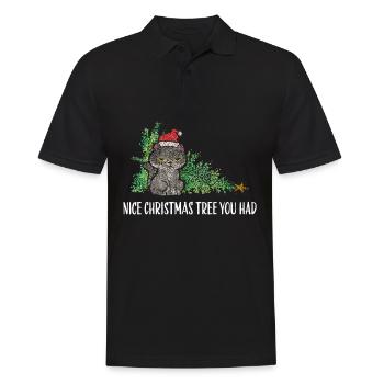 Cat Cats Christmas Tree Christmas Tree Tomcat - Men's Polo Shirt - black - Front - Kai (181cm)