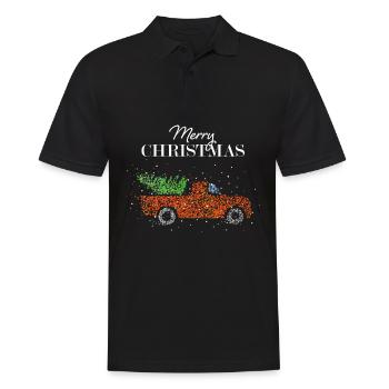Joyeux Noël Arbre de Noël Joyeux Noël - Polo Homme - noir - Devant - Kai (181cm)