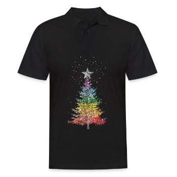 Christmas Tree Christmas Tree Rainbow Colors LGBTQ - Men's Polo Shirt - black - Front - Kai (181cm)