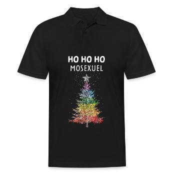 Gay Christmas Tree Rainbow LGBTQ Pride - Men's Polo Shirt - black - Front - Kai (181cm)