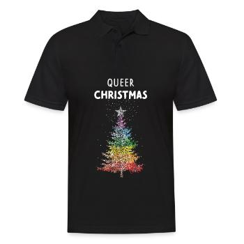 Queer Christmas Tannenbaum LGBTQ Pride Regenbogen - Männer Poloshirt - Schwarz - Vorne - Kai (181cm)