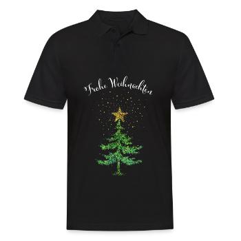 Frohe Weihnachten Weihnachtsbaum Weihnachtsstern - Männer Poloshirt - Schwarz - Vorne - Kai (181cm)