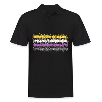 Asexuel Asexualité ACE Asexuel Drapeau LGBTQ - Polo Homme - noir - Devant - Kai (181cm)