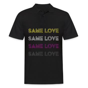 Asexuell Asexualität Asexuelle Flagge Community - Männer Poloshirt - Schwarz - Vorne - Kai (181cm)