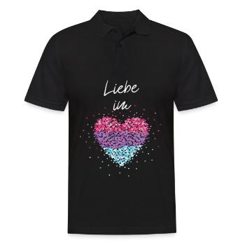 L’amour dans le cœur Bisexualité bisexuelle Drapeau Homo - Polo Homme - noir - Devant - Kai (181cm)