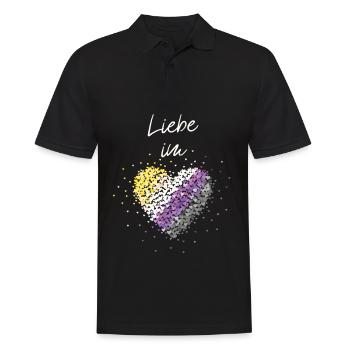L’amour dans le cœur Asexuel Asexualité ACE Asexuels - Polo Homme - noir - Devant - Kai (181cm)