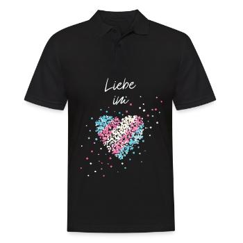 Love in the heart Transgender Transsexual Transsexual - Men's Polo Shirt - black - Front - Kai (181cm)