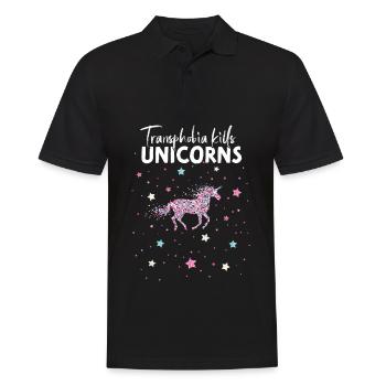 Unicorn Transgender Transsexual Transphobia - Men's Polo Shirt - black - Front - Kai (181cm)