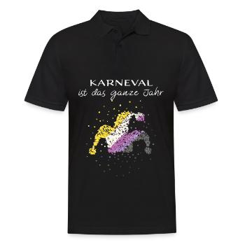 Carnival Fool's Cap Asexual Asexuality - Men's Polo Shirt - black - Front - Kai (181cm)